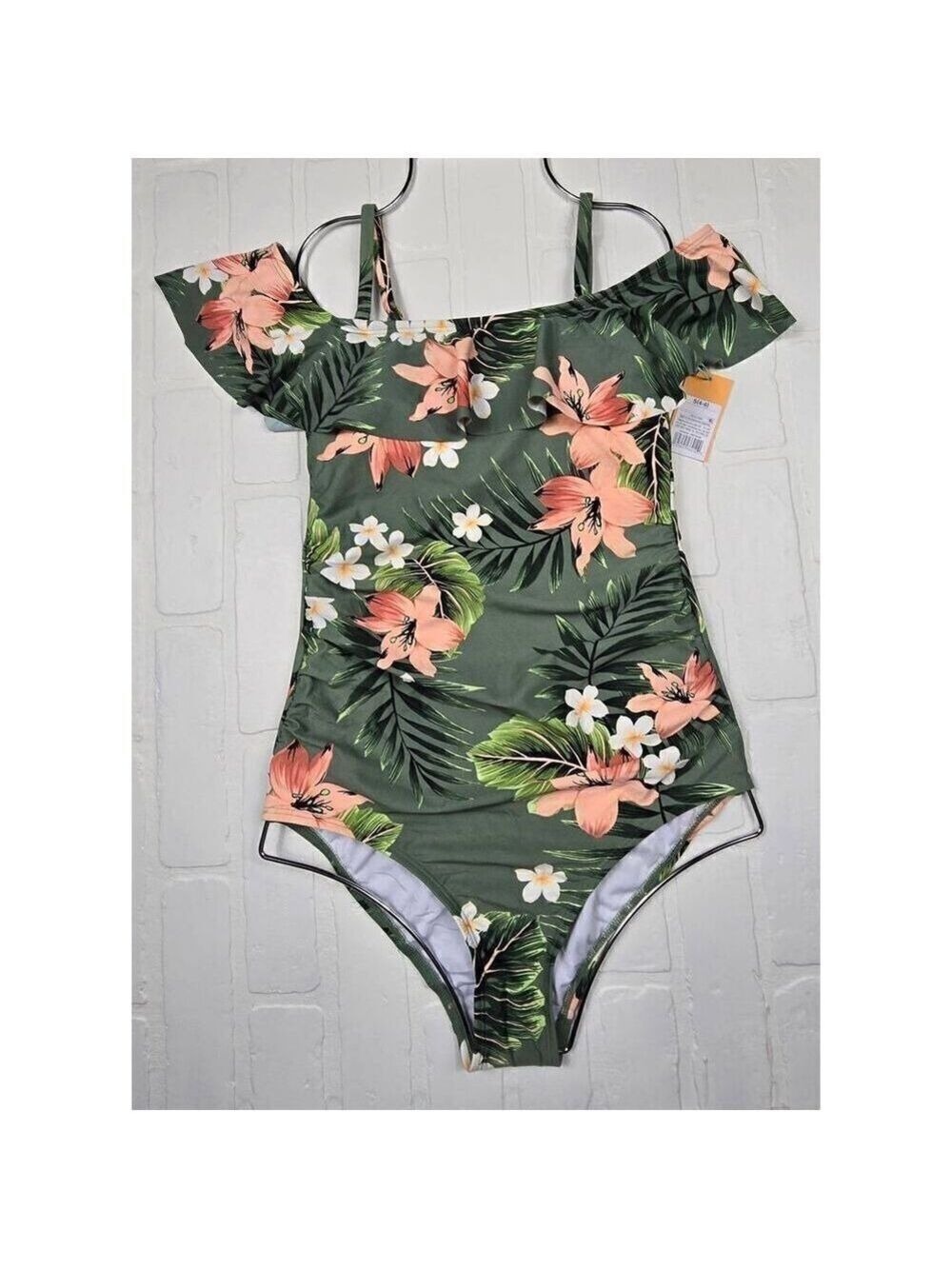 Kona Sol Floral One Piece Bathing Suit  Size Small